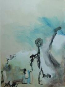 abstrakte Komposition 16 Mischtechnik auf Papier 290x420mm