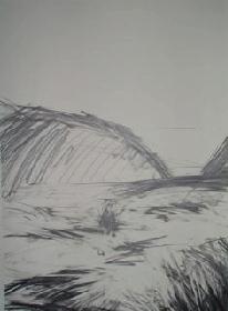 Landschaft Graphit auf Papier 420x290 mm