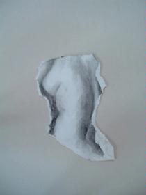 Torso Kreide auf Papier gerissen 290x420 mm