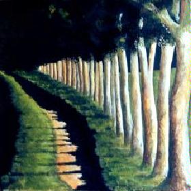 Allee Acryl auf Leinwand 300x300mm 2005
