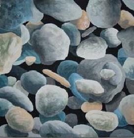 Kiesel 2 Acryl auf Leinwand 300x300 mm 2005